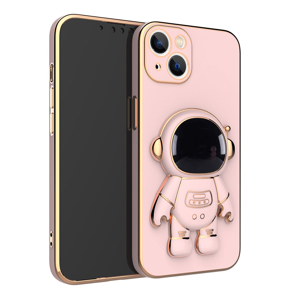 Étui de téléphone mobile Astronaute à trois dimensions All-inclusive Anti-fall Electroplating Brack