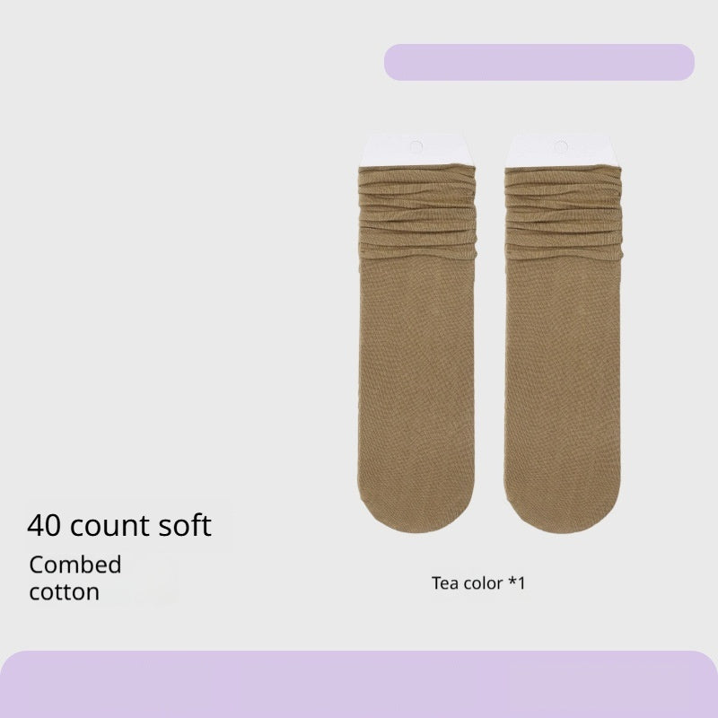 Coton peigné Sweat-absorbant Déodorant Chaussettes haute couleur du genou