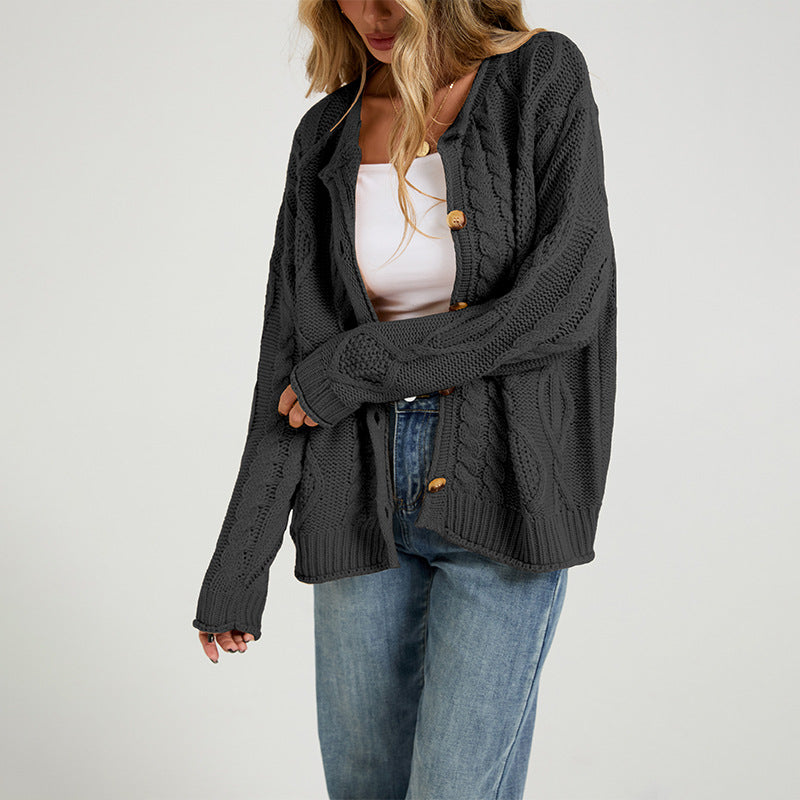 Veste de câblodistribution à manches longues pour femmes