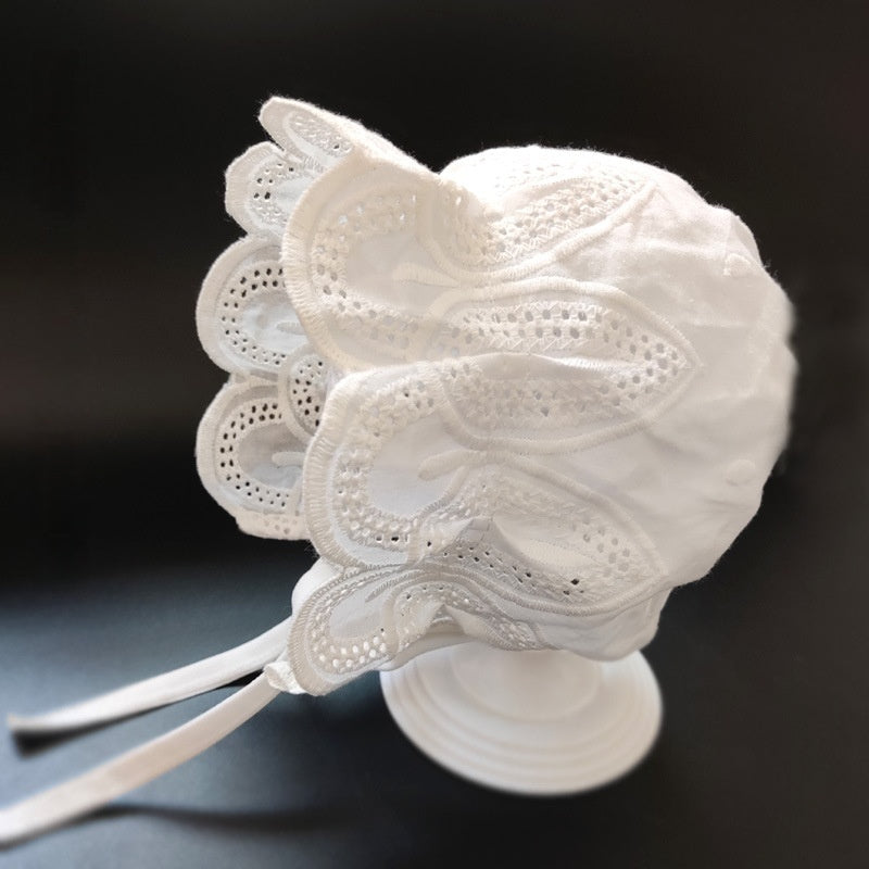 Chapeau de soleil pour bébé brodé en coton pur