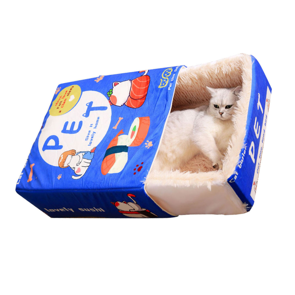 Boîte Snack Cat Lit Cartoon Rectangulaire Entièrement enfermée Quatre Saison Universelle Multifonctionnelle