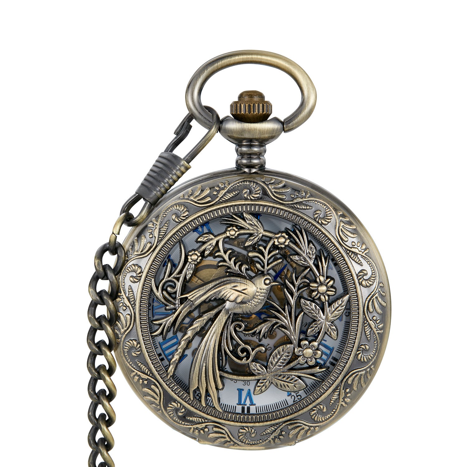 Montre de poche mécanique semi-automatique de style romain