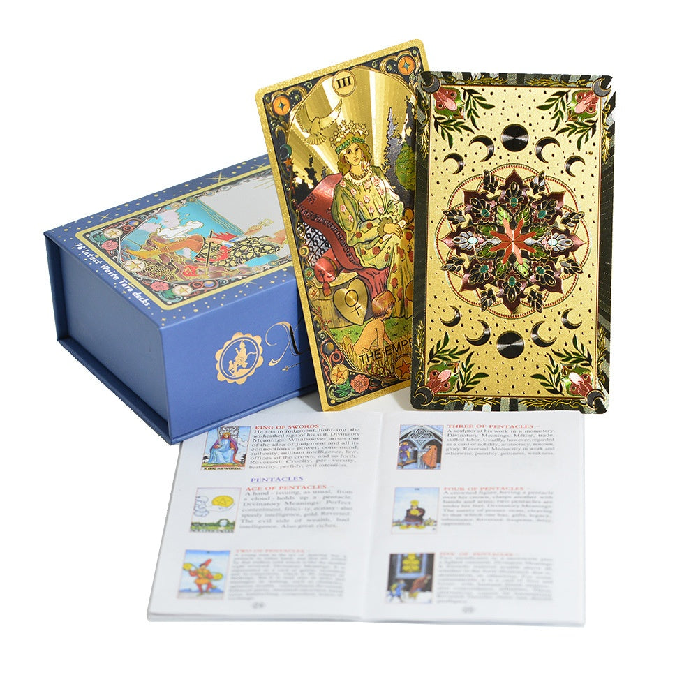 Cartes de Tarot en plastique 78 cartes Classic Rider-Waite Deck Gold Foil Stamping Imperméable