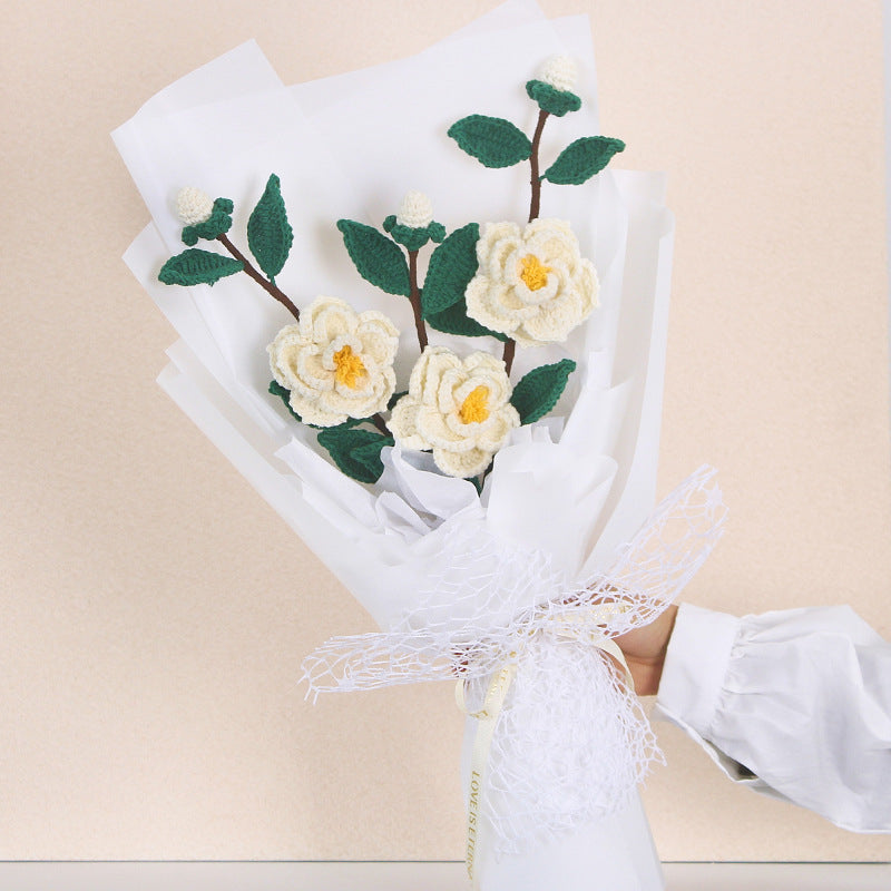Fleurs artificielles tricotées Bouquet de simulation New-Style de Camellias