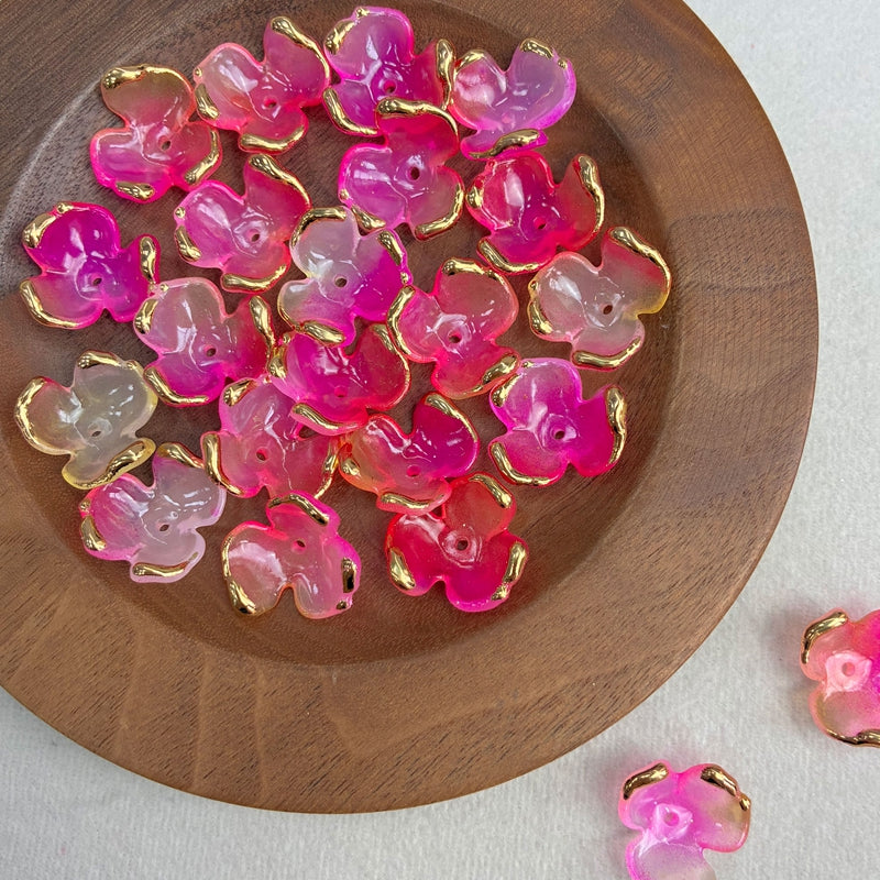 Charms de Clover Acrylique 3-Petal doré