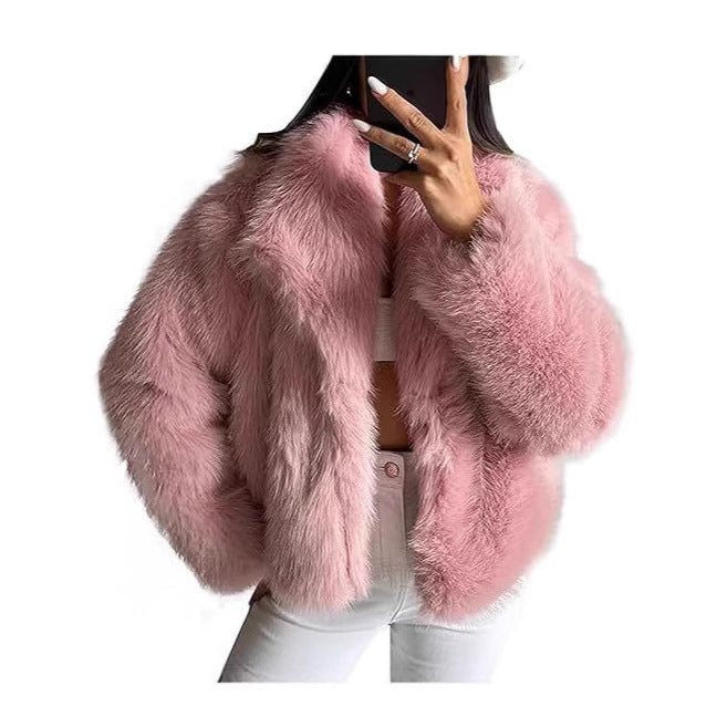 Collier en fourrure de renard Manteau en fausse fourrure de courte longueur