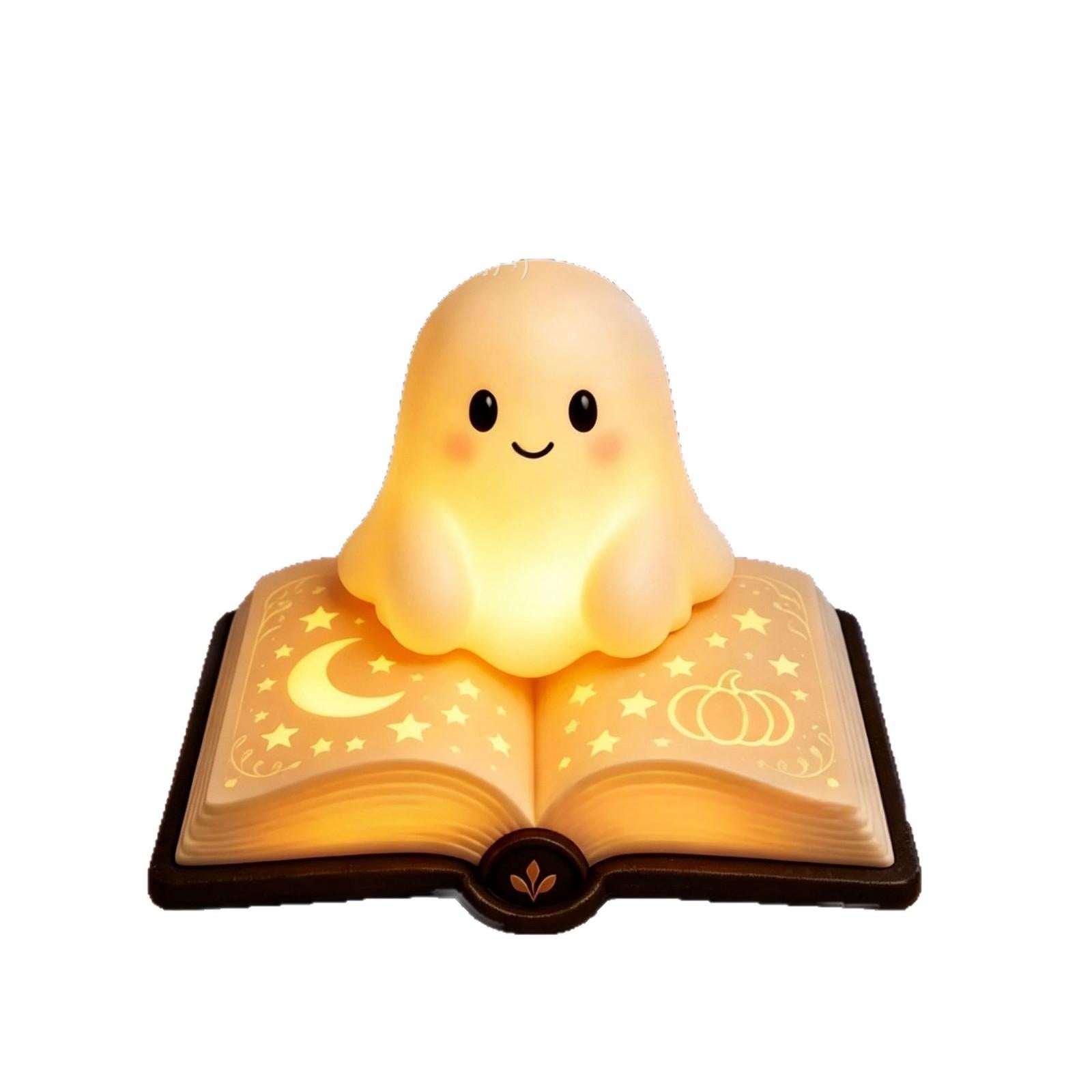 Halloween Glowing Magic Book Ghost Night Light