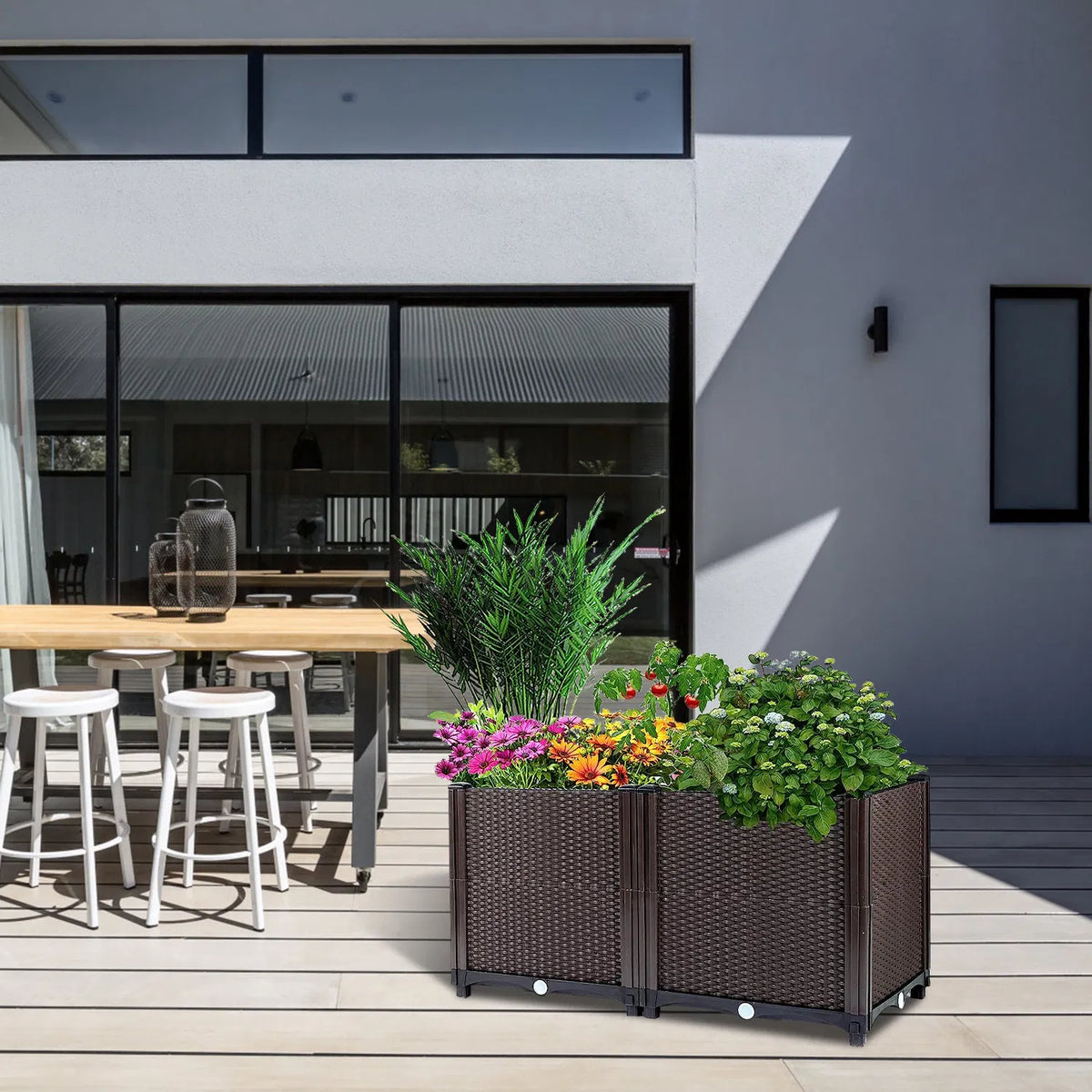 Boîte de croissance des plantes de jardin élevé avec système d'auto-arrosage pour jardin Patio Balcon Elev