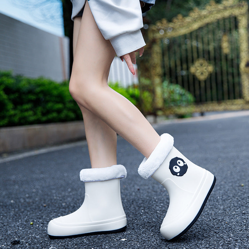 Bottes de pluie cartoon coréenne mignonnes Femmes non-dérapant