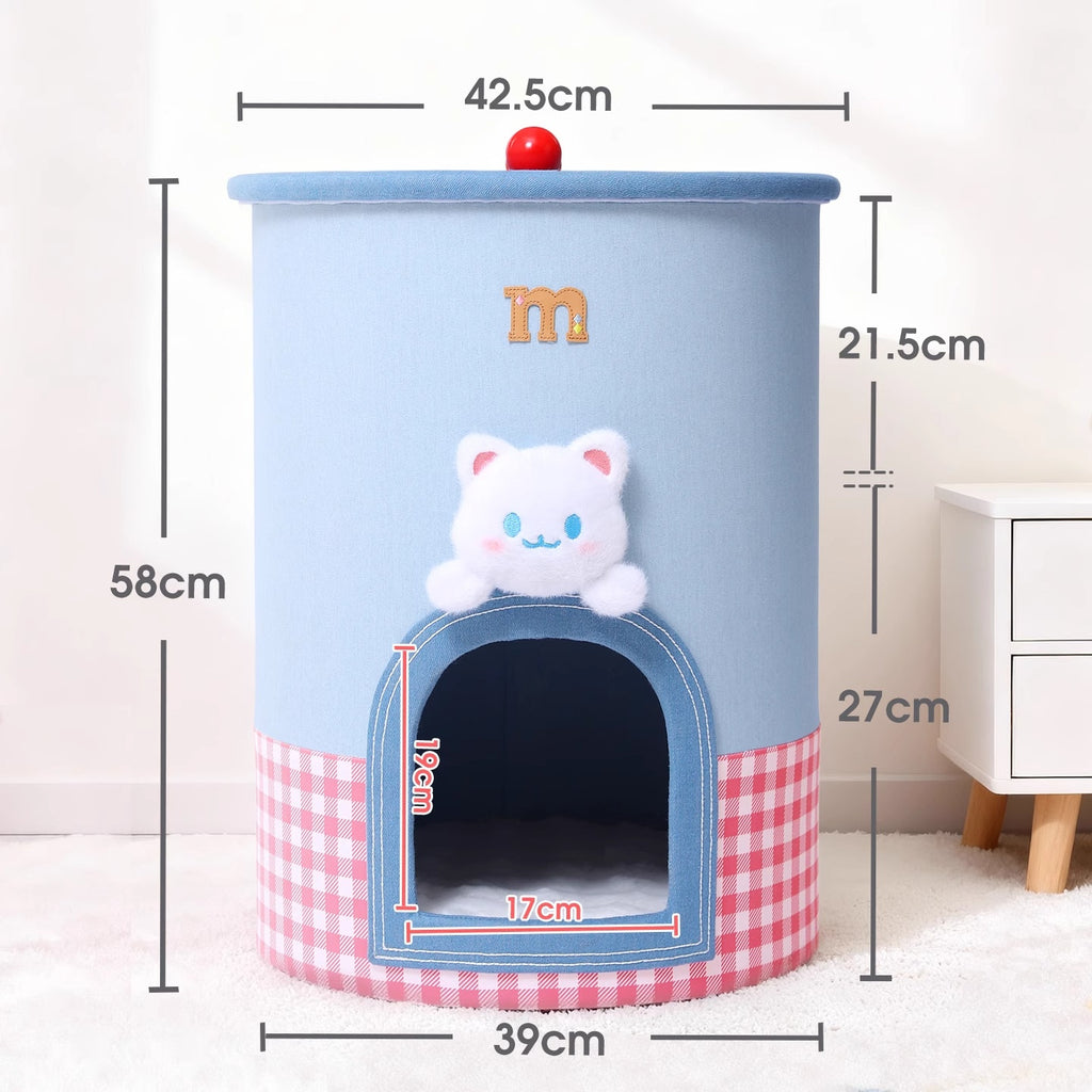 Tree Space-Saving All-in-One Cat Bed and Scratching Post