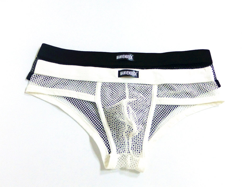 Sous-vêtements homme Transparent Mesh Slips Basse taille Convex Design Sous-vêtements hommes