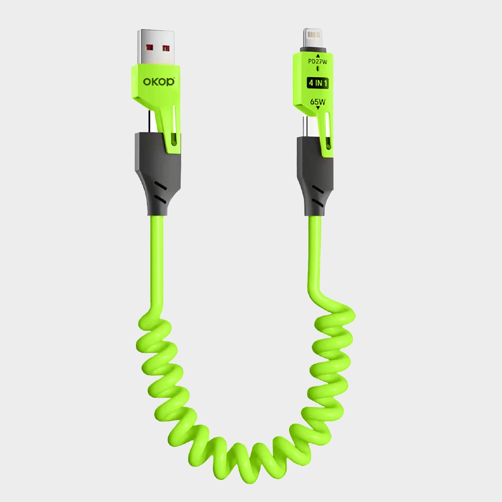 KP-314 3-en-1 4-en-1 65W câble de recharge rétractable charge rapide pour le produit Appl Huawe