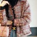 Veste d'automne Tweed Chic avec des gobelets délicats pour les femmes