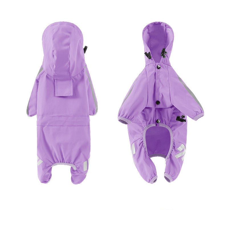 Imperméable imperméable à quatre pattes pour chiens Petit chien Vêtements de sortie Tractable Waterpr