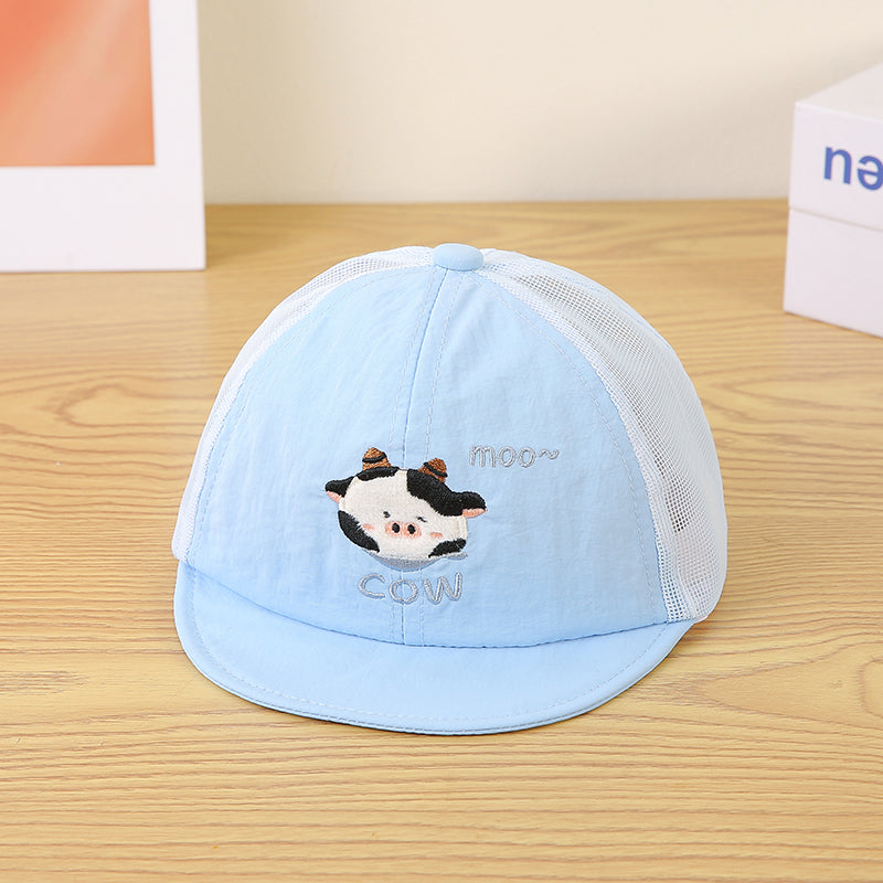 Motif de vache mignon pour enfants Brodé Tissu net respirant Mode réglable