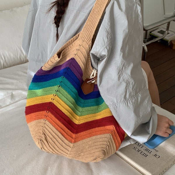 Summer Color-Block grande capacité meilleur-vendeur sous-arm-tote pour les femmes