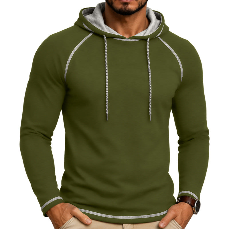 T-shirt à capuche manches longues pour hommes Top sport