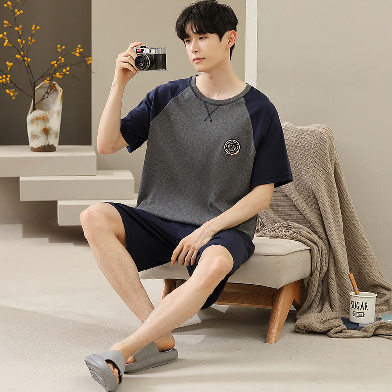 Men's Soft Short Sleeve 2-Piece Casual Plus Size Pajama Set