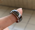 Tungstène 8MM Bandes de mariage pour les hommes et les femmes avec Opal bleu