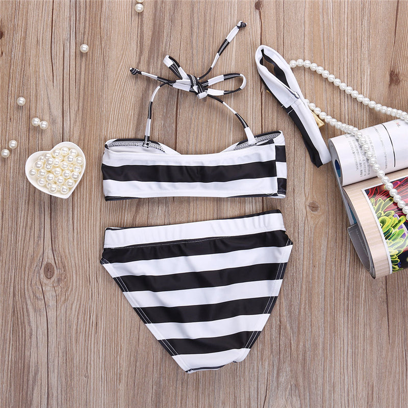 Bébé fille rayé arc bikini beachwear