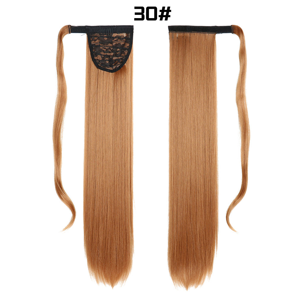 European And American Long Straight Cheveux Velcro Ponytail