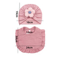 Chapeau de bébé et ensemble de bib nouveau-né - Muslin Drool Bibs avec Frilly Trim Soft Coton Organic Bonnet