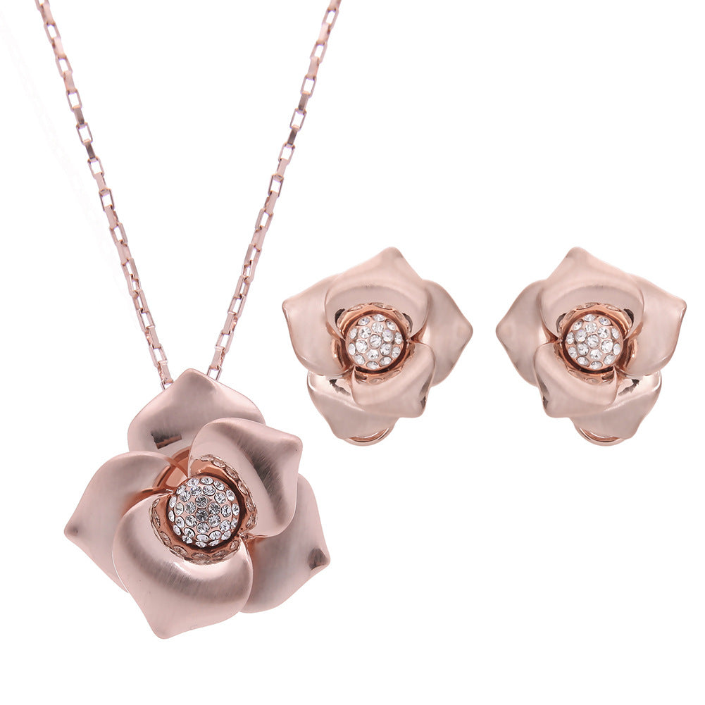 Commerce extérieur marchandises mariée bijoux collier ensemble boule perceuse robe de fête Europe Earri