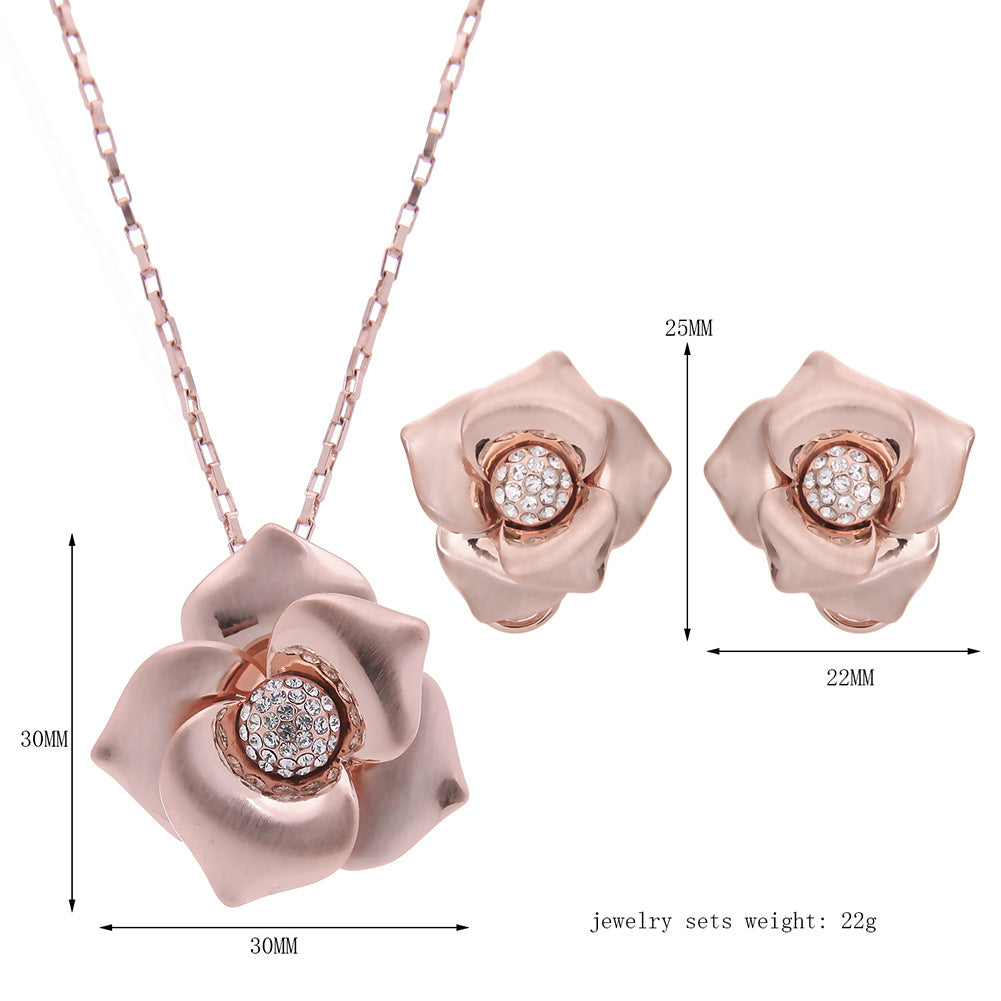 Commerce extérieur marchandises mariée bijoux collier ensemble boule perceuse robe de fête Europe Earri