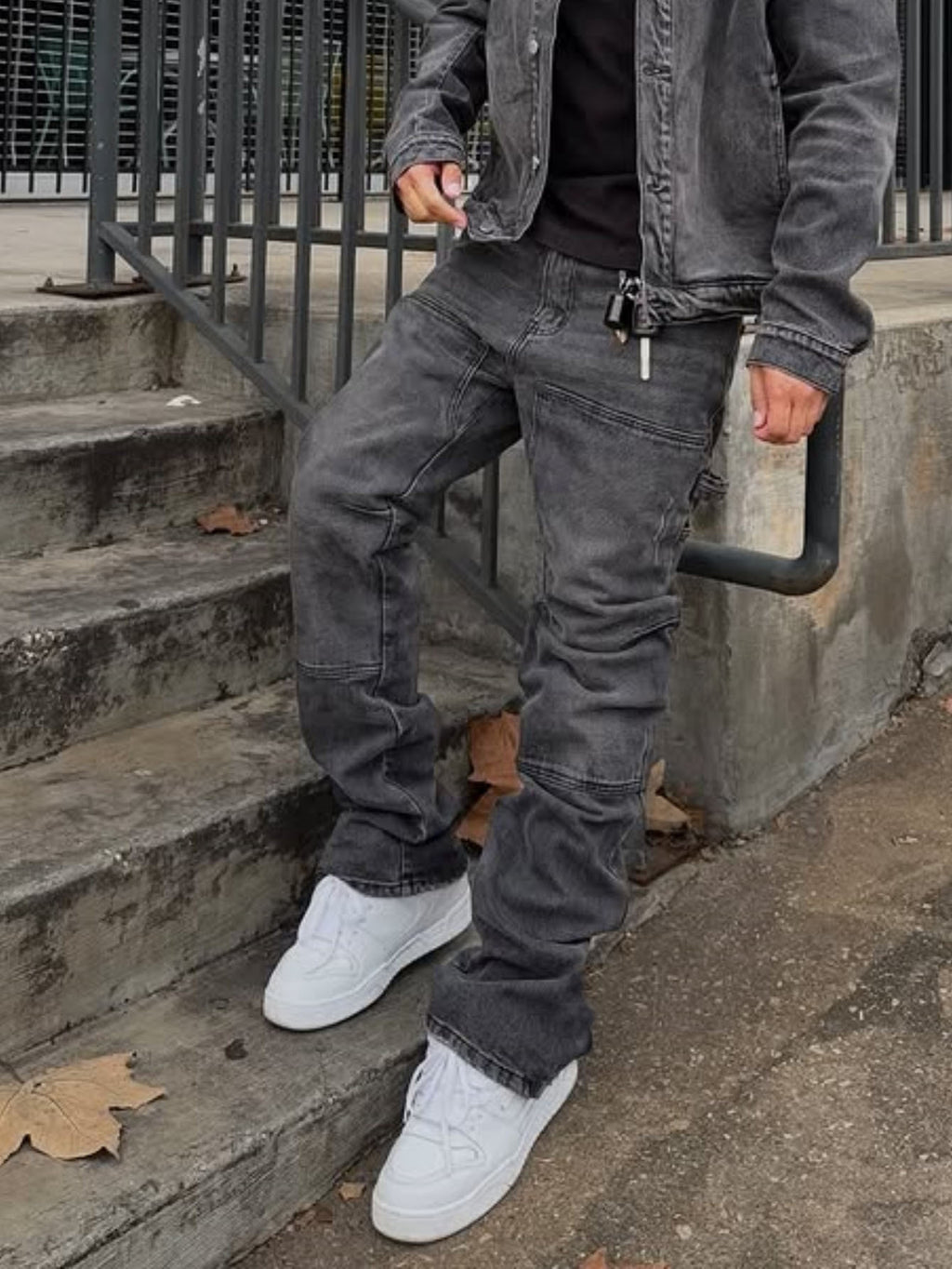 Pantalons de bootcut à stretch hip-hop à large jambe