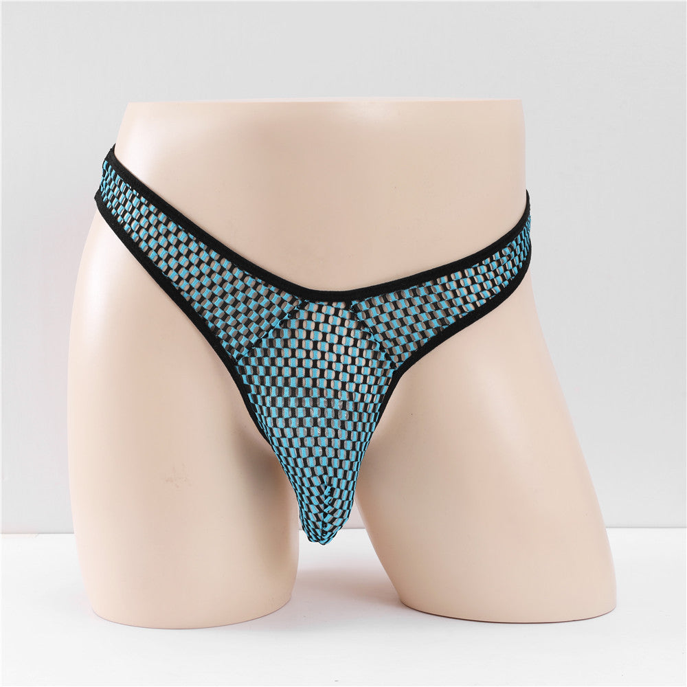 Mesh Hommes Voir à travers respirant Sexy T-forme U Convex Hollow-out Grand Mesh Sexy Underw
