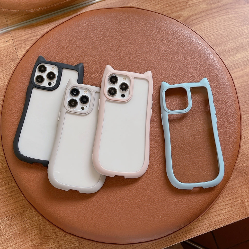 Acrylique haute version Cat oreilles téléphone Case