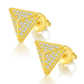 S925 Argent Sterling 114pcs D Couleur VVS1 Triangle de Moissanite Boucles d'oreilles Pyramide 3D