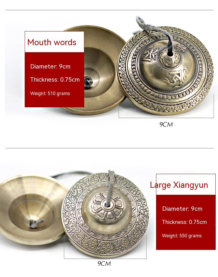Népal Instrument de percussion Clip en cuivre pur tibétain Bell Clip à la main Bell Cymbales