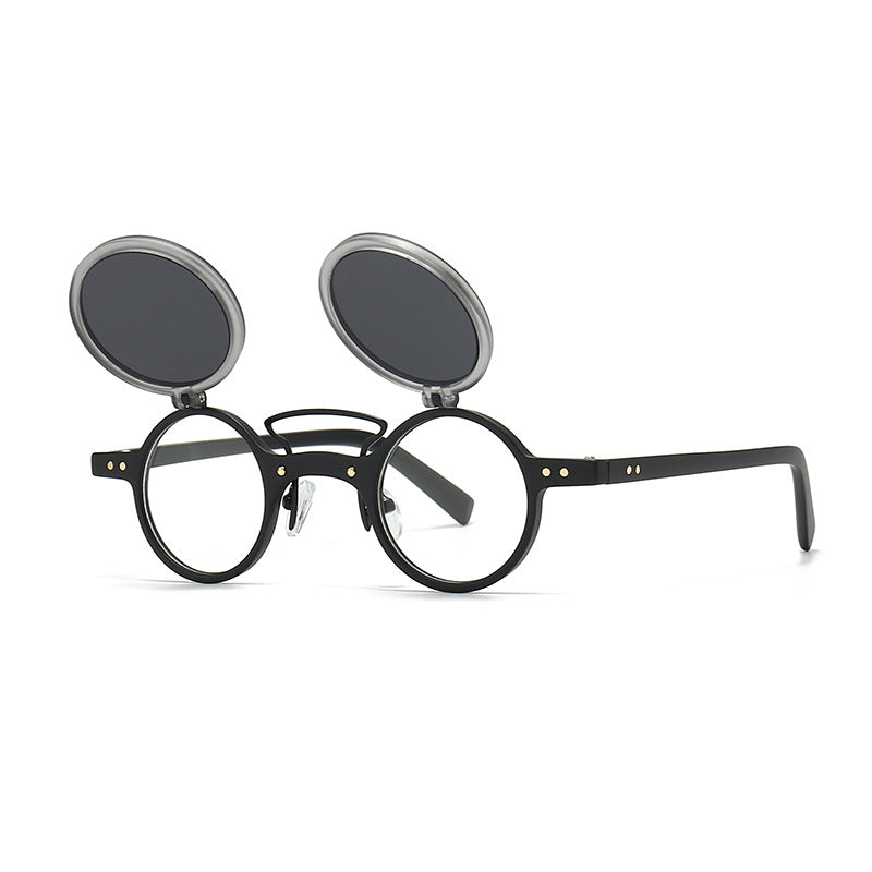 Lunettes de soleil Cadre beige rond