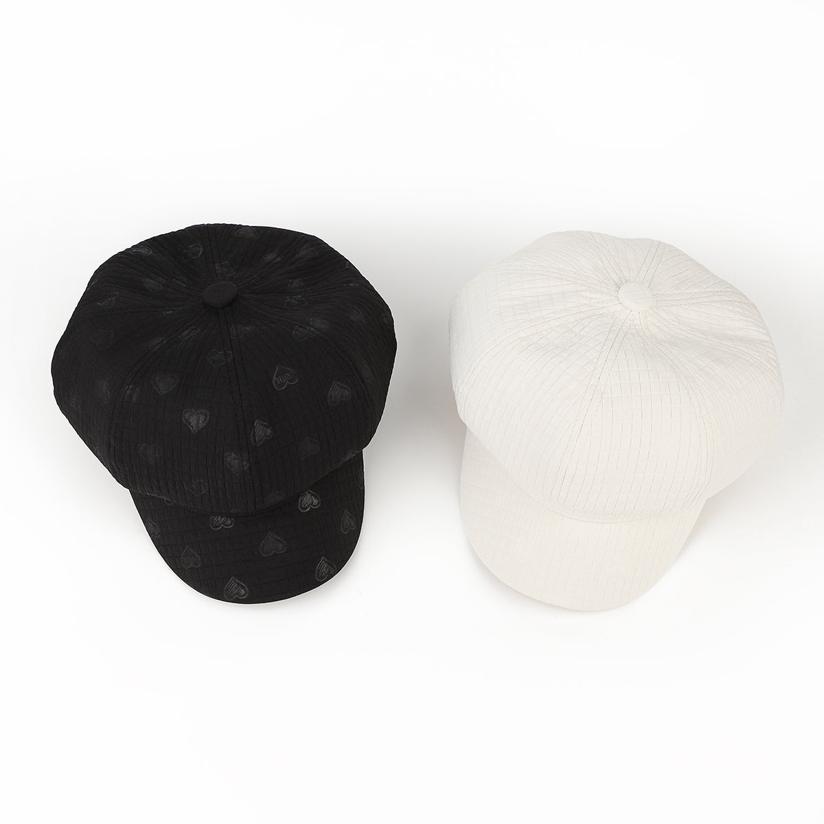 Version coréenne Soft Texture Texturé Chapeau octogonal en forme de cœur avec petit motif