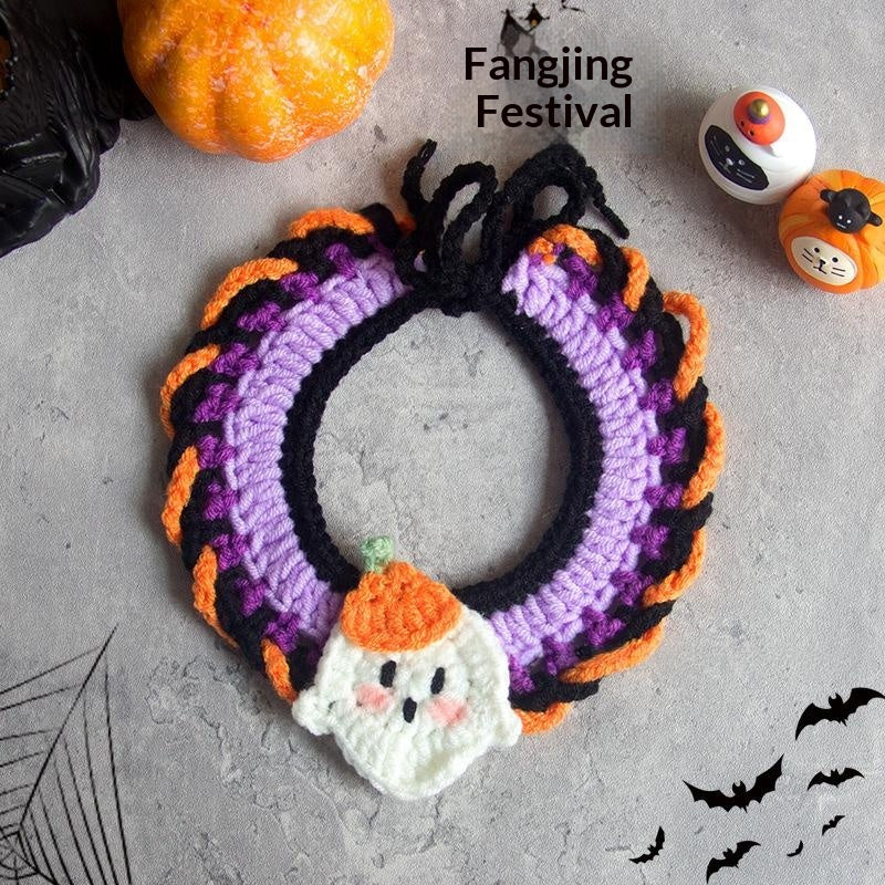 Foulard d'Halloween tricoté à la main pour chats et chiens