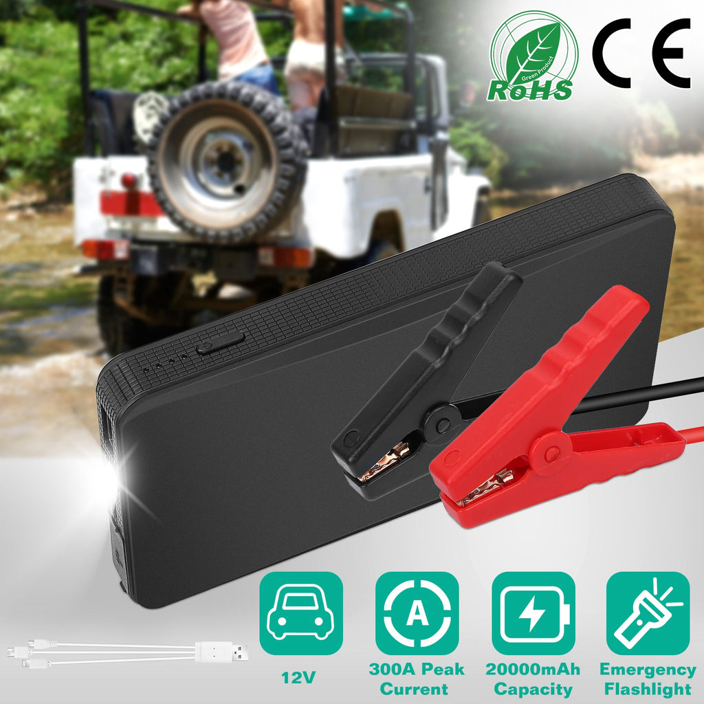 Démarreur de voiture de 12V Jumper 400A Peak 20000mAh Chargeur de batterie Power Bank Portable Power Booste