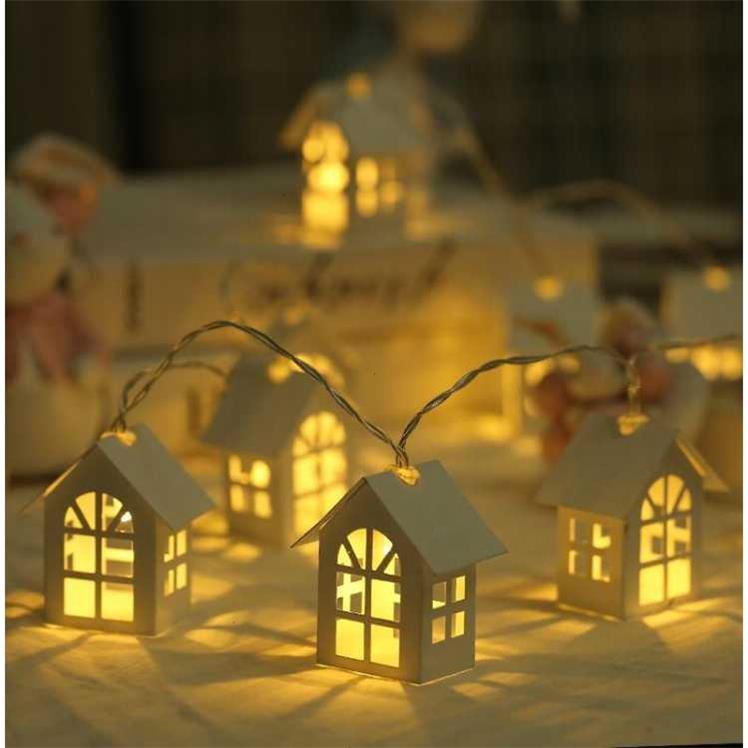 2M 10pcs LED sapin de Noël Maison Style Fairy Light Led Chaîne mariage natal Garland Année