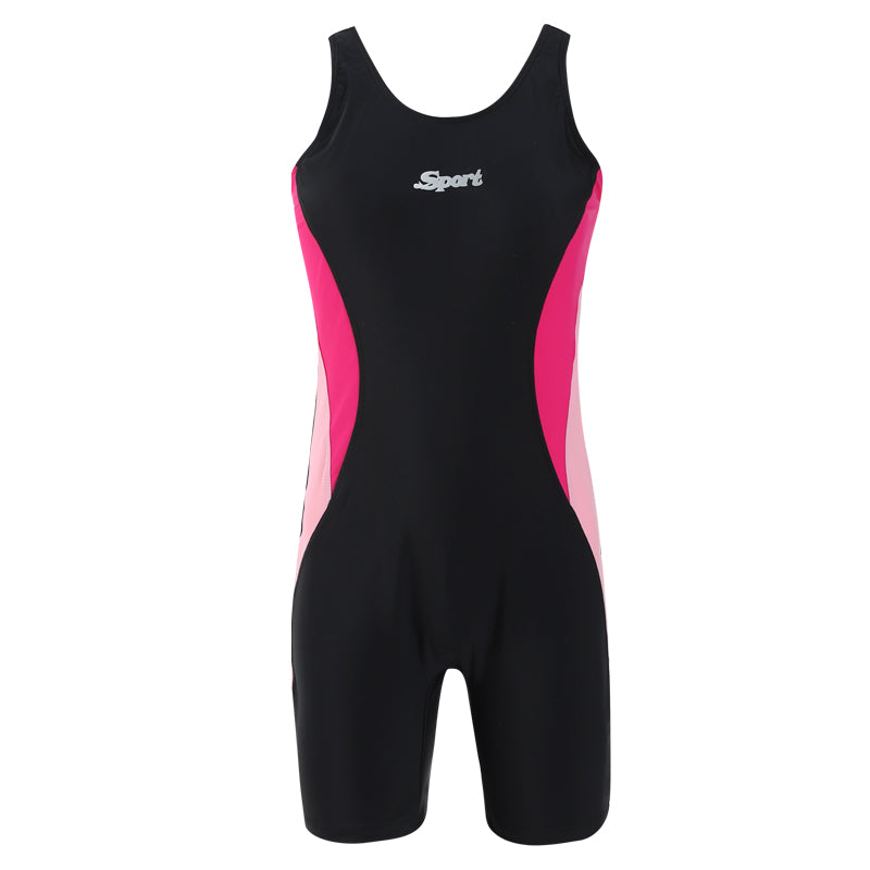 Maillot de bain de filles sport coin plat une pièce