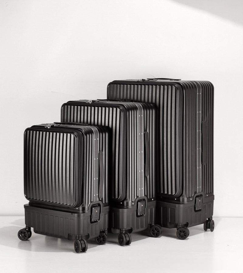 Multifonctionnel ouverture latérale Valise haute capacité avec séparation humide à sec et un Aluminu