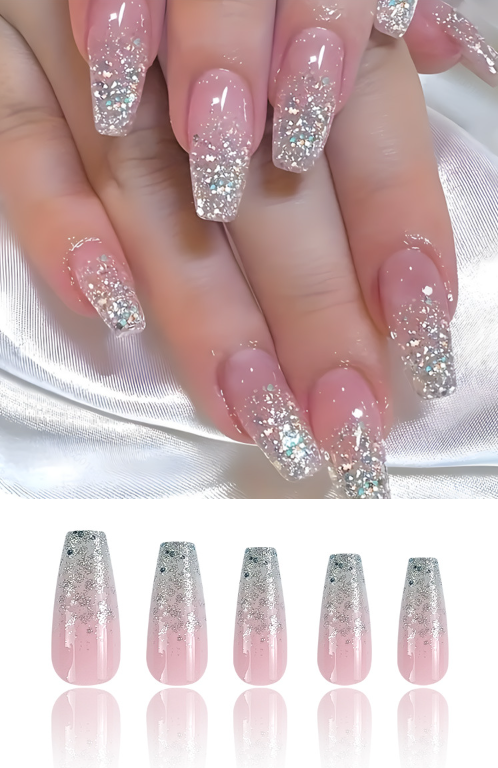 Stickers 24 pièces en poudre de paillettes en forme de cercueil de style long pour Fa