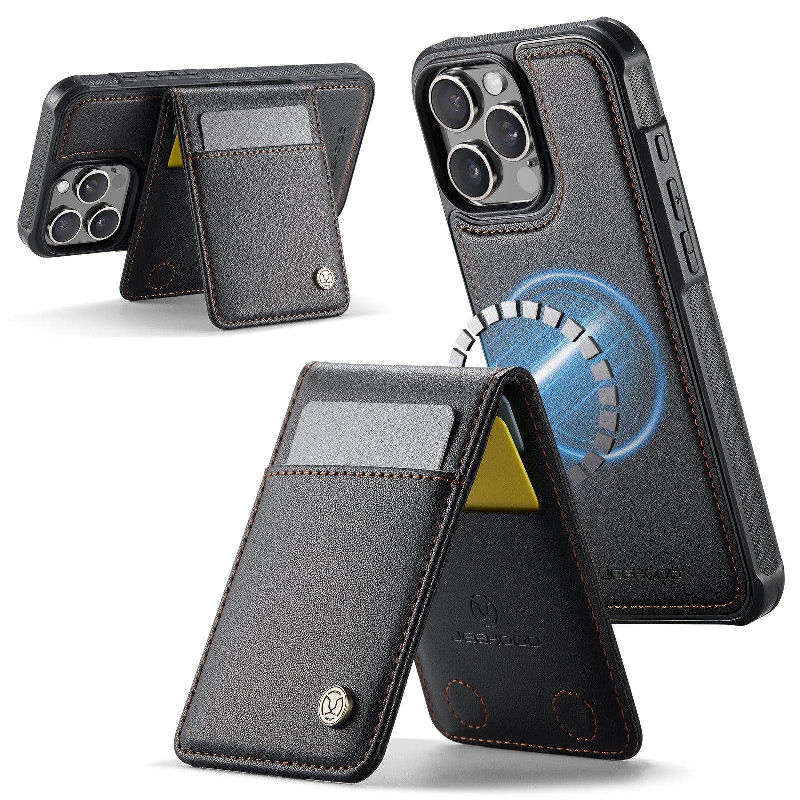 Boîtier de téléphone amovible magnétique sans fil avec support de carte antivol