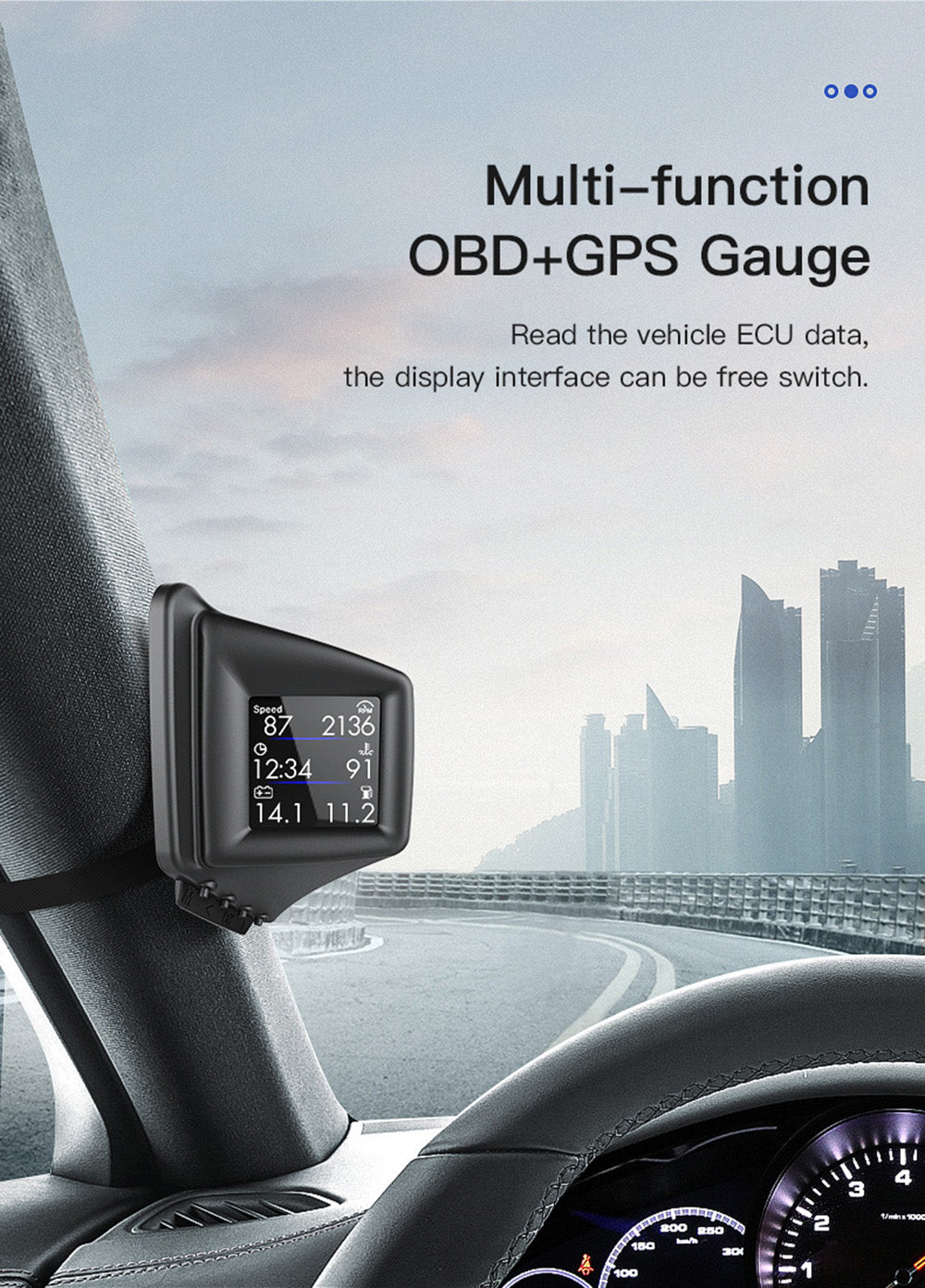 Affichage de voiture AP-1 HUD de voiture Affichage tête vers le haut OBD GPS conduite ordinateur Code Table