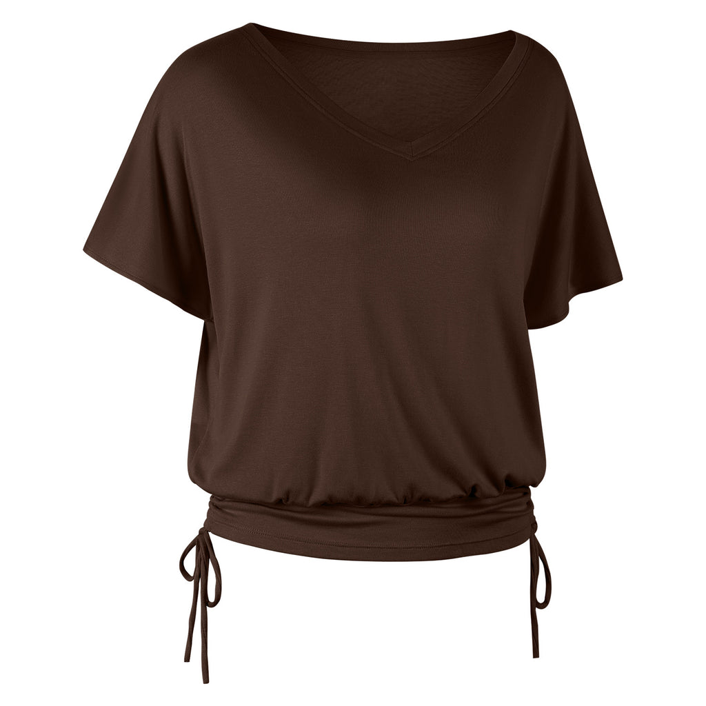 Arrivée V cou Yoga Batwing manches Slimming Sports T ShirtPilates Bare Finish Fitness Top