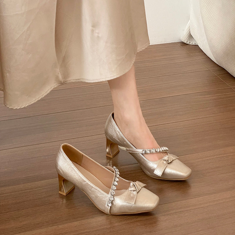 Femmes Élégantes pompes de sangle en strass