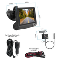 1296P Voiture DVR Dash Camera 4En 3 Lens Vehicle Drive Recorder Enregistrement sans couture