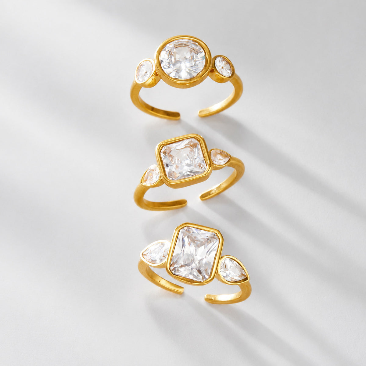 Zircon Anneau en acier inoxydable Niche et design minimaliste sophistiqué