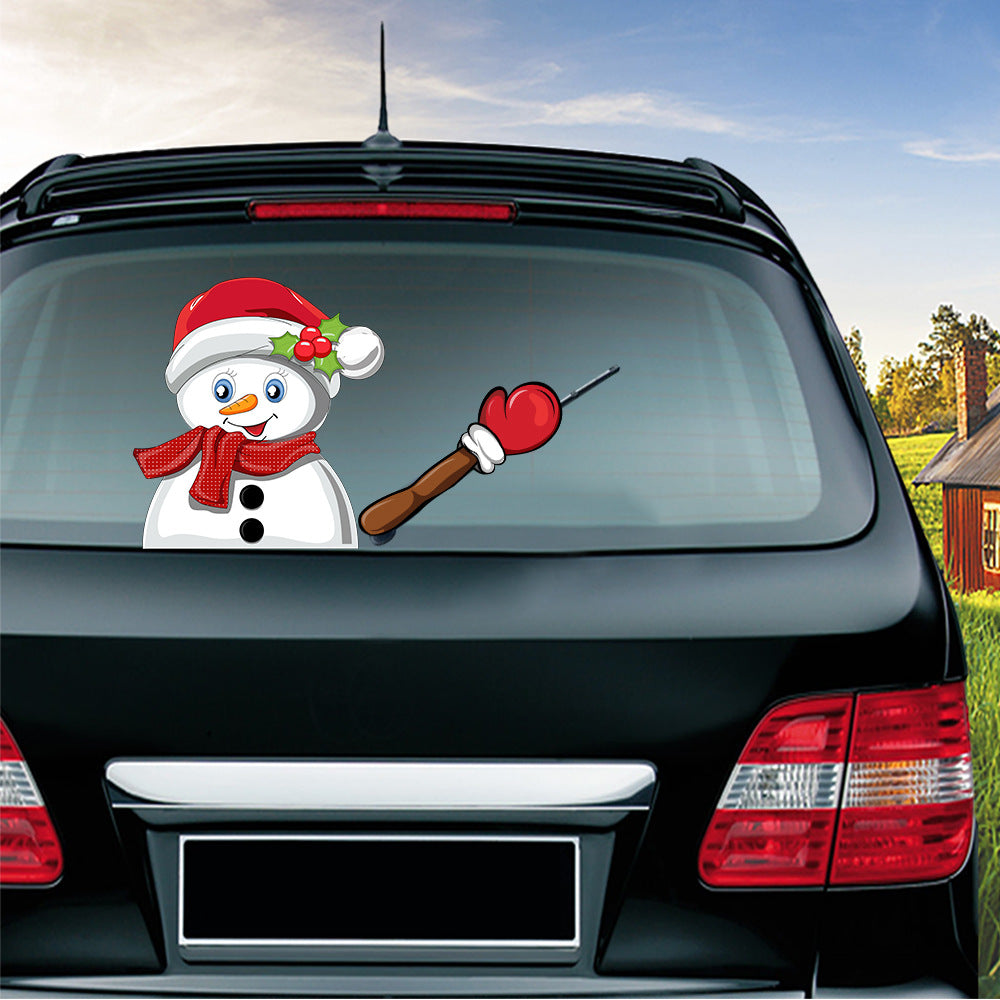 Populaire essuie-glace Santa Claus autocollant peut enlever la voiture arrière essuie-glace Sticker Car Sti
