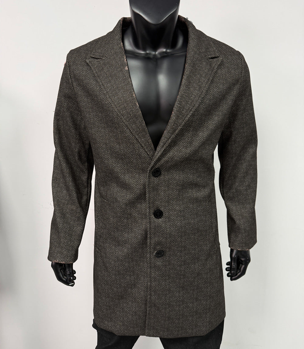 Manteau de laine mi-longueur pour hommes