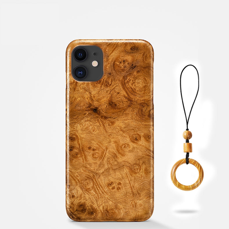 Étui téléphonique en bois broyé simple et ultra fin